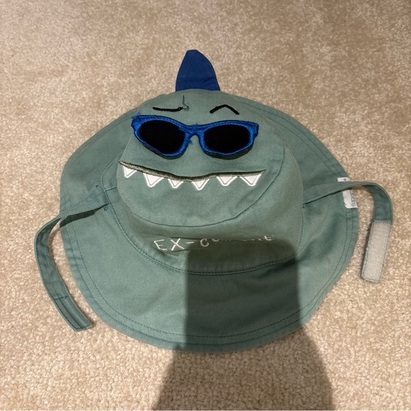 Flapjack Kids Green Gray Reversible Kids Bucket Sun Hat Cap Dinosaur Theme Beach - Picture 2 of 16